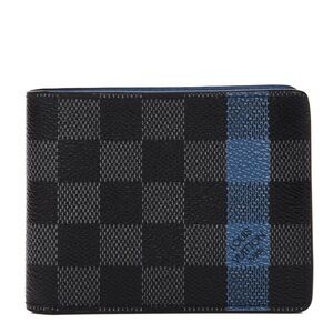 LOUIS VUITTON Damier Graphite Stripe Slender Wallet Blue Style No. N60086